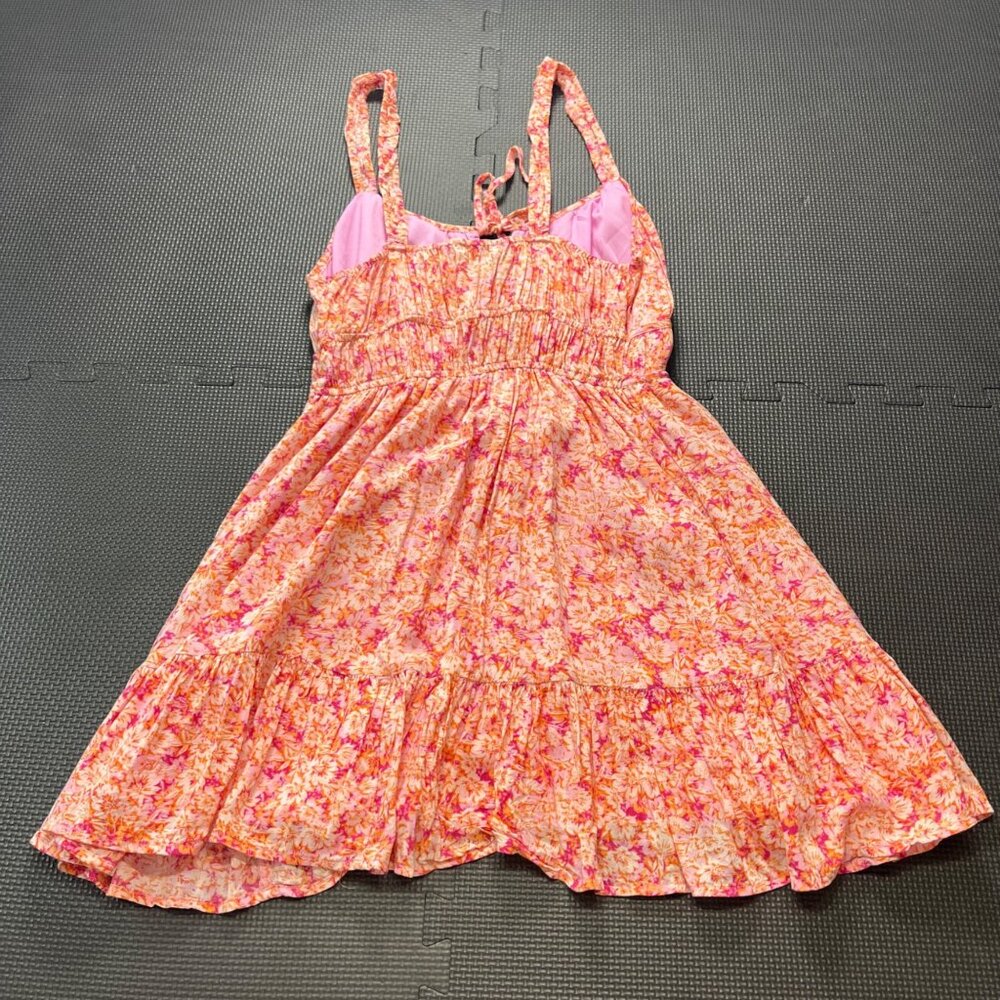 American Eagle Womens Pink Floral Summer Dress Small S Adjustable Straps - Picture 3 of 5